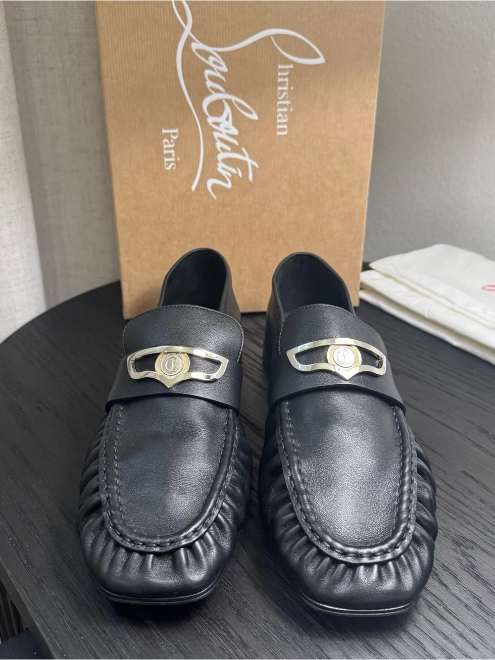 Christian Louboutin Mocallista Uomo Loafers Leather Black 41